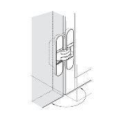 Obrazek Zawias Kubikina chrom mat/biały 3D