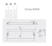 Obrazek Uchwyt BAGIO L-192mm czarny mat