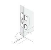 Obrazek Zawias Kubikinia chrom mat/szary. 3D