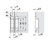 Obrazek Zawias Kubikinia chrom mat/szary. 3D