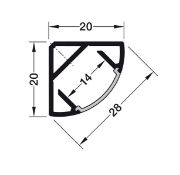 Obrazek Profil 2195 narożny aluminium klosz opal L-2,5m