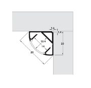 Obrazek Profil 2195 narożny aluminium klosz opal L-2,5m