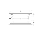 Obrazek Uchwyt H2350 L-192mm złoty szczotkowany