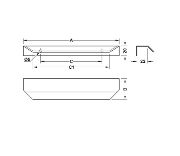 Obrazek Uchwyt  krawędziowy L-1200mm mosiądz