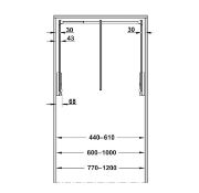 Obrazek Pantograf 2004 10kg 770-1200mm czarny/chrom