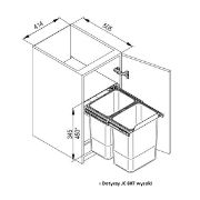 Obrazek Kosz na odpady JC606 450-500 2x9L 1x20L