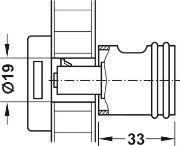 Obrazek Gałka obrotowa Symo długość 33 mm prawa