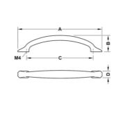 Obrazek Uchwyt H2180 L-320mm złoty szczotkowany