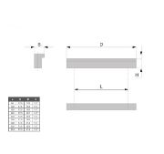 Obrazek Uchwyt UM-472 L-128mm aluminium