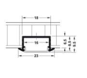 Obrazek Profil 1190 wpuszczany 6,5mm L-2,5m klosz mleczny