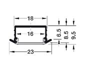 Obrazek Profil 1190 wpuszczany 6,5mm L-2,5m klosz mleczny