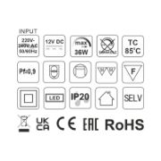 Obrazek Zasilacz BASIC do LED 36W 12V DC bez przewodów