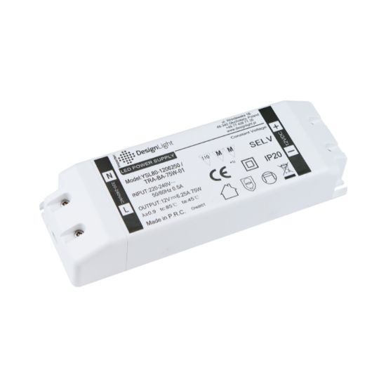 Obrazek Zasilacz BASIC do LED 75W 12V DC bez przewodów