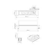 Obrazek FLAT BOX 3x gniazdo SCHUKO+1xUSB A+1xUSB C