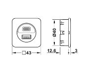 Obrazek Ładowarka USB Loox5  USB-A / USB-C 24V czarna