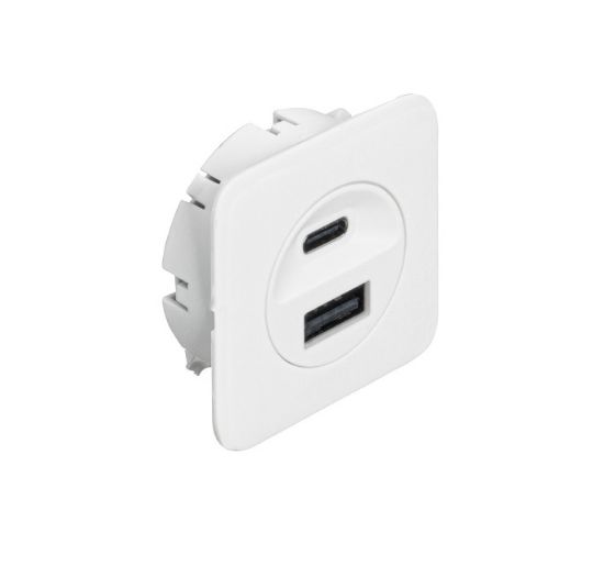 Obrazek Ładowarka USB Loox5  USB-A / USB-C 24V biała