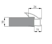 Obrazek Rączka NOVO 2 18/16mm L-2,70m czarna