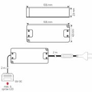 Obrazek Zasilacz LED 12W z dystrybutorem 6xmini amp.