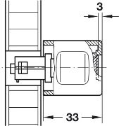 Obrazek Gałka obrotowa Symo długość 33 mm lewa
