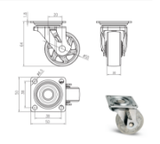 Obrazek Kółko meblowe SHIFT 50 bez hamulca