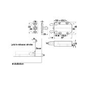 Obrazek Zatrzask sprężynowy czarny 57x40mm