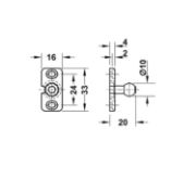 Obrazek Zatrzask sprężynowy czarny 57x40mm