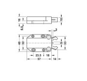 Obrazek Zatrzask sprężynowy czarny 57x40mm