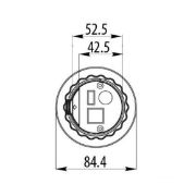 Obrazek Biurkowy przedłużacz wpuszczany 60mm czarny