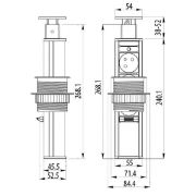 Obrazek Biurkowy przedłużacz wpuszczany 60mm srebny