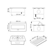 Obrazek KOMBI BOX USB 2xgniazdo 1xUSB A 1xUSB C czarny