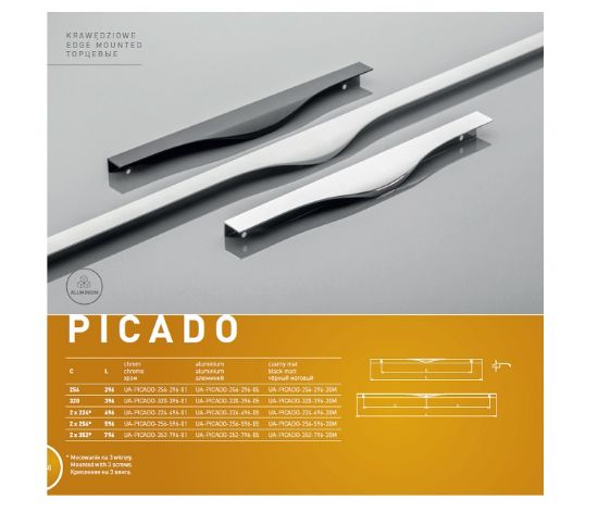 Obrazek Uchwyt PICADO L-396 aluminium