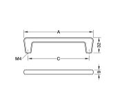 Obrazek Uchwyt H2330 L-96mm czarny mat