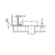 Obrazek Blacha zaczepowa kątowa 25x10mm czarna