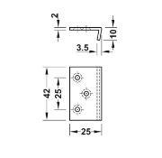 Obrazek Blacha zaczepowa kątowa 25x10mm czarna