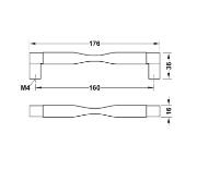 Obrazek Uchwyt H1925 L-160mm mosiądź szczotkowany