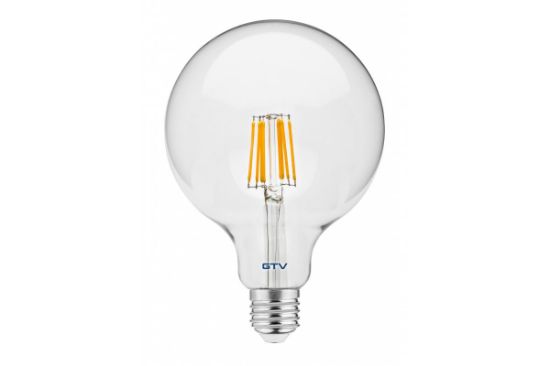 Obrazek Żarówka LED FILAMENT G125 ciepły biały E27 8W