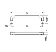 Obrazek Uchwyt meblowy H2305 L-128mm nikiel szczotkowany