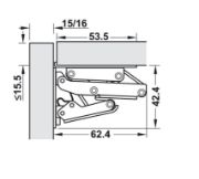 Obrazek Zawias CH300 do klap 2,10kg z amortyzatorem