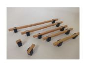 Obrazek Uchwyt 2434  L-160 drewno + czarny metal